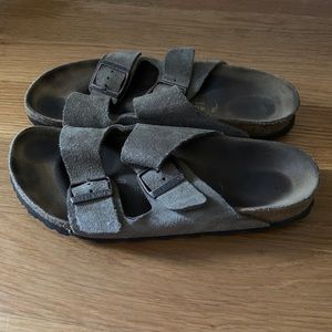 Birkenstock tan suede leather sandals